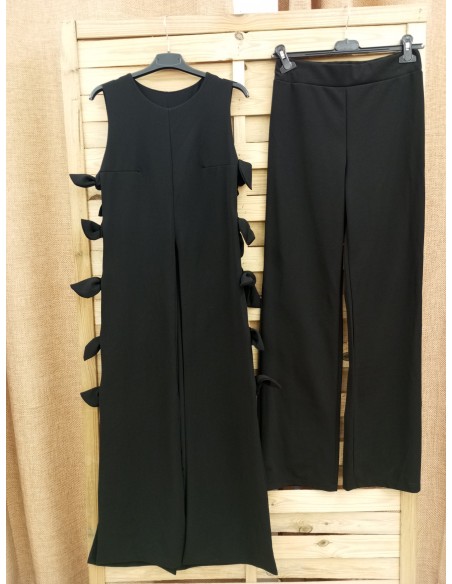Conjunto chaleco lazos y pantalón recto