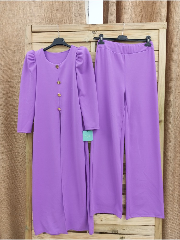 Conjunto chaqueta hombreras y pantalón recto