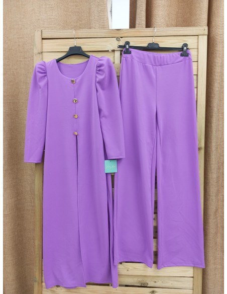 Conjunto chaqueta hombreras y pantalón recto