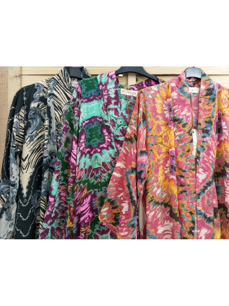Kimono largo stamp flecado