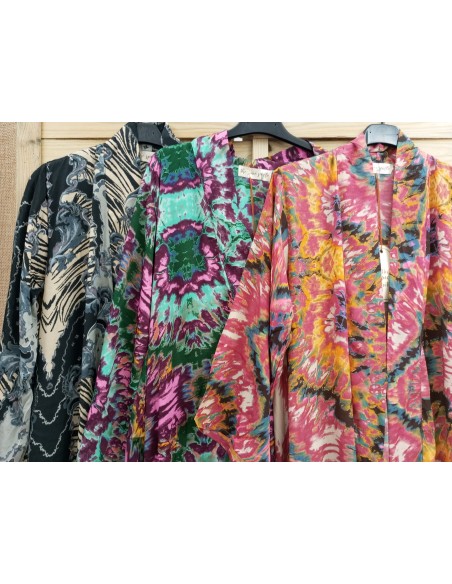 Kimono largo stamp flecado