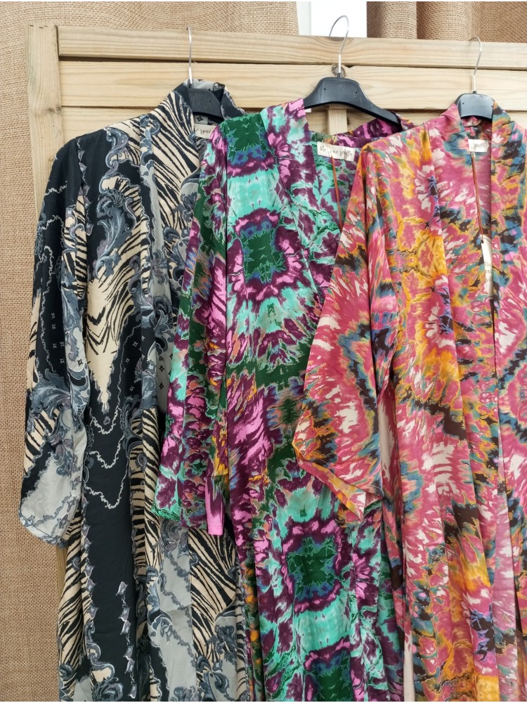 Kimono largo stamp flecado