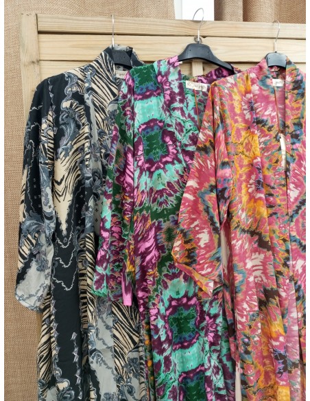 Kimono largo stamp flecado