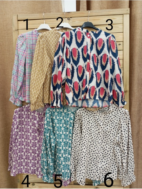 camisa botones estampada