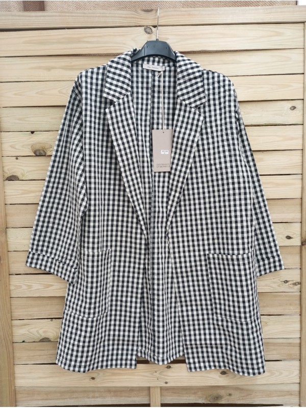 chaqueta estampado vichy