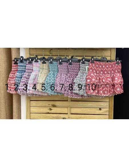 falda pantalon de gasa con brillito