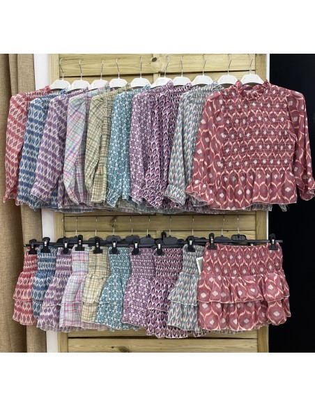 camisa fruncida de gasa con brillito