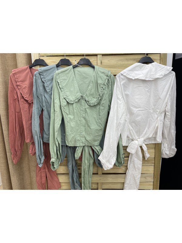 camisa cuello bobo en pico