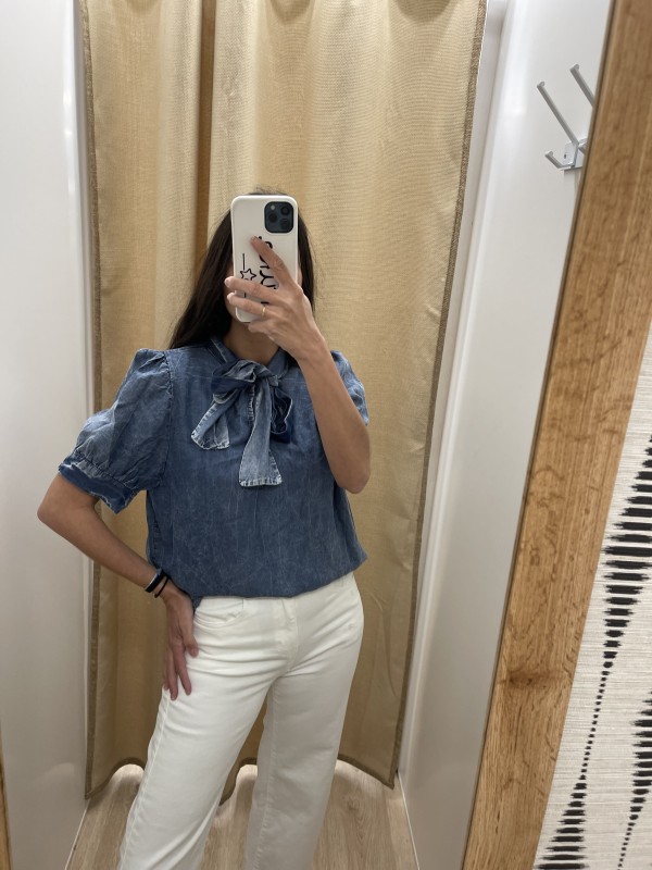 camisa vaquera lazada