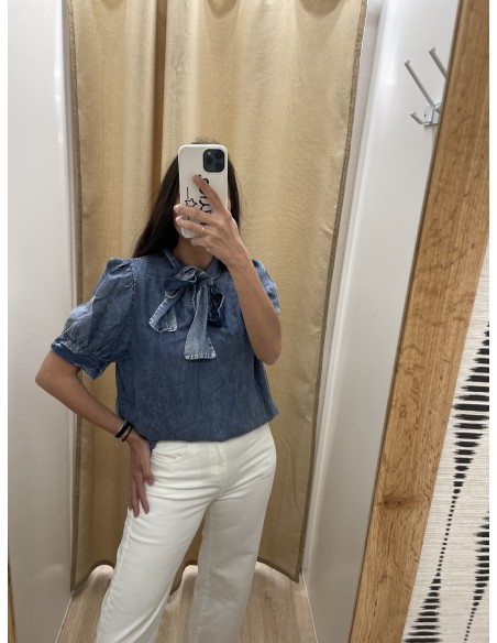 camisa vaquera lazada