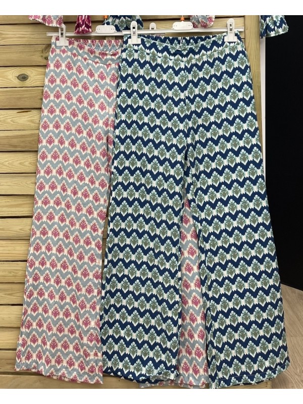 pantalon hojitas tricolor