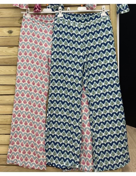 pantalon hojitas tricolor