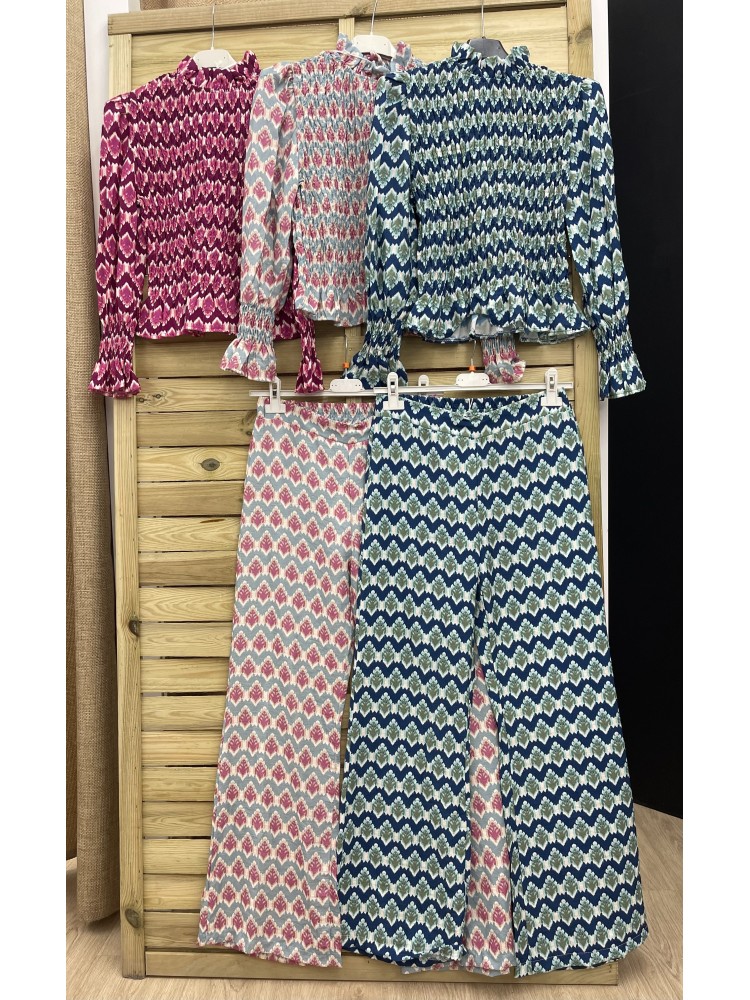 pantalon hojitas tricolor