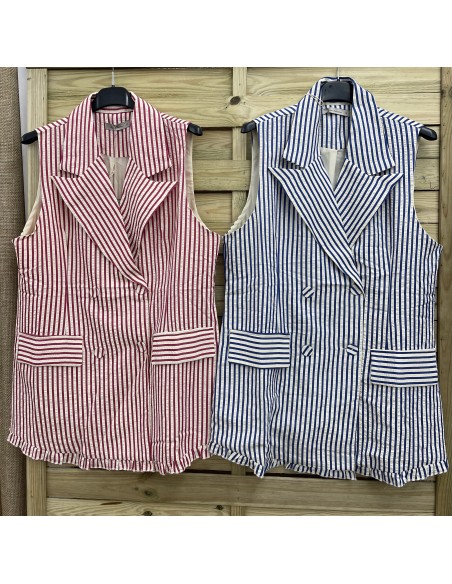 chaleco cruzado de rayas