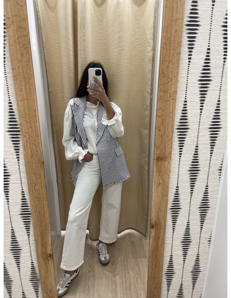 chaleco cruzado de rayas