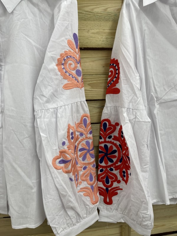 camisa bordado en manga