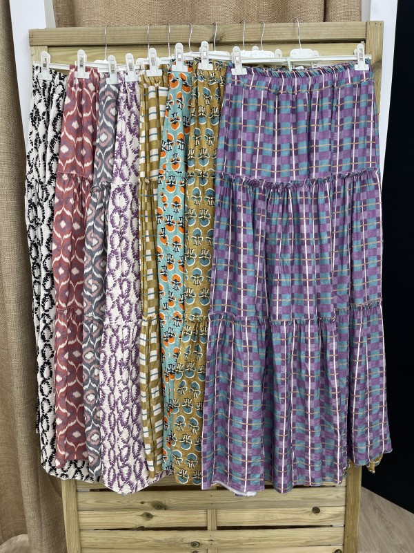 falda larga estampada