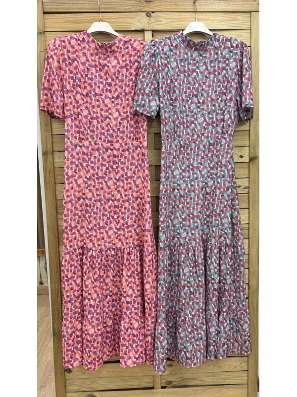 Vestido largo pintas con volante