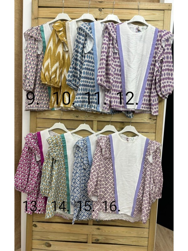 Camisa estampada con parte delantera lisa con vivo 2