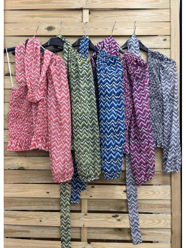 Camisa zig zag asimétrica con lazo 2