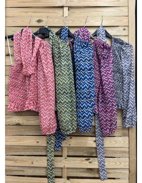 Camisa zig zag asimétrica con lazo