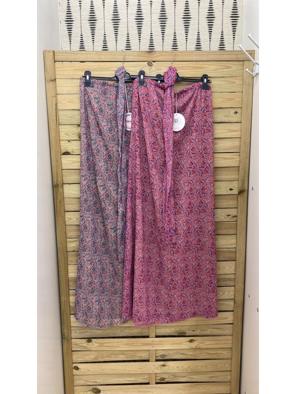 vestido midi ramitas de gasa con lazo