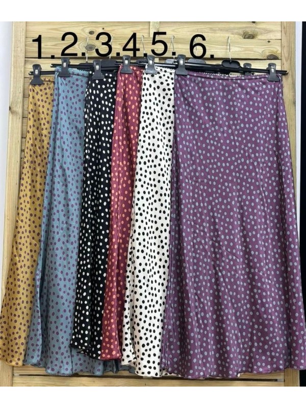 falda saten estampado de lunares