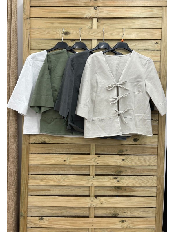 Camisa vaquera triple lazo