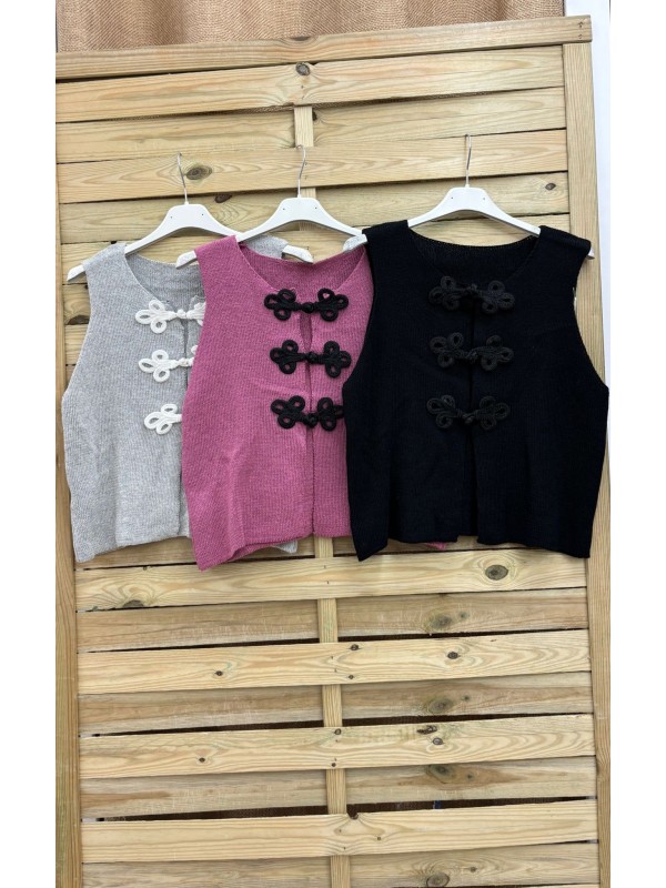 Chaleco de punto con apliques