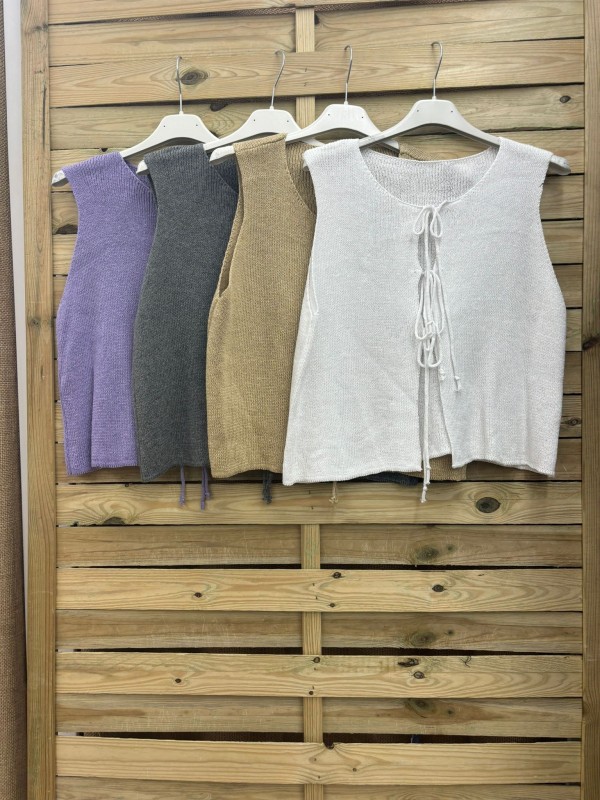 Chaleco de punto triple lazo