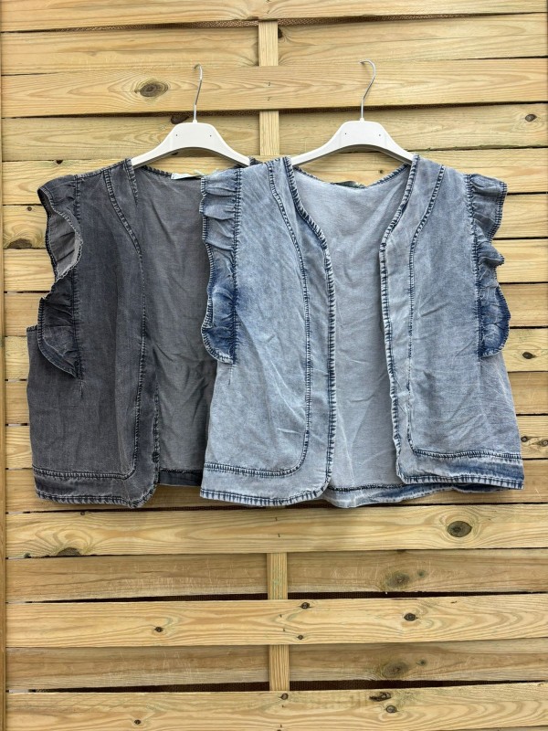 chaleco volantitos vaquero