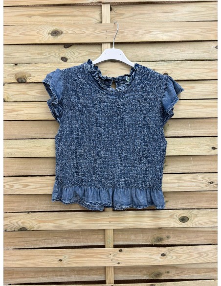 camisa fruncida vaquera