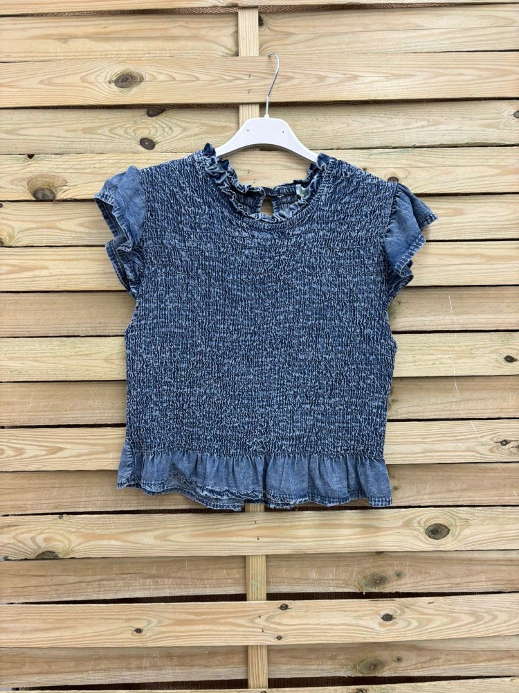 camisa fruncida vaquera