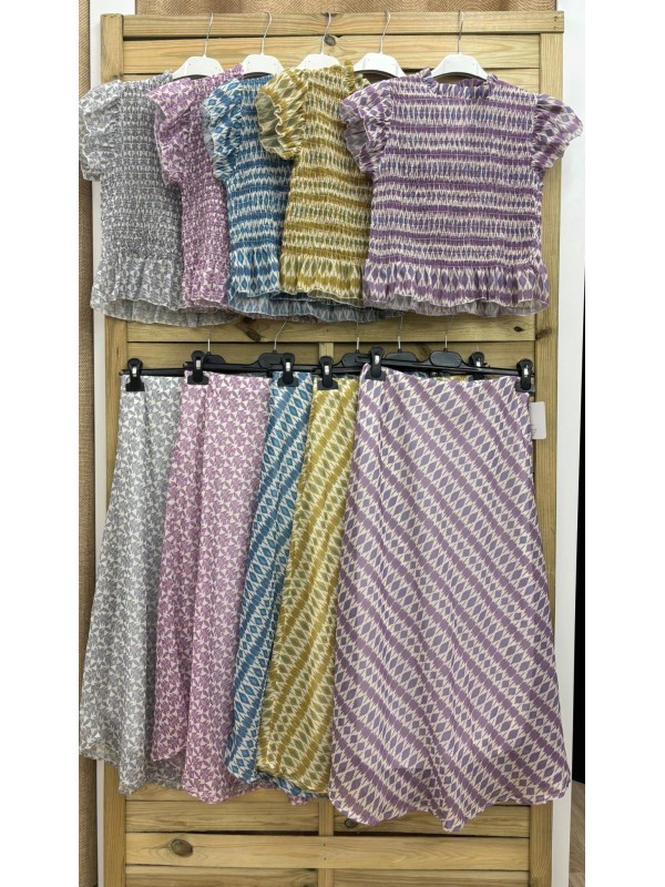 Camisa fruncida de gasa manga corta 2