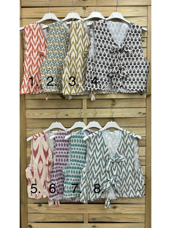 chaleco estampado doble lazo