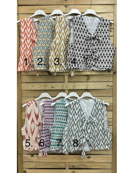 chaleco estampado doble lazo