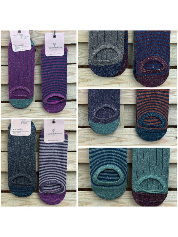 Pack de dos calcetines tobilleros de purpurina