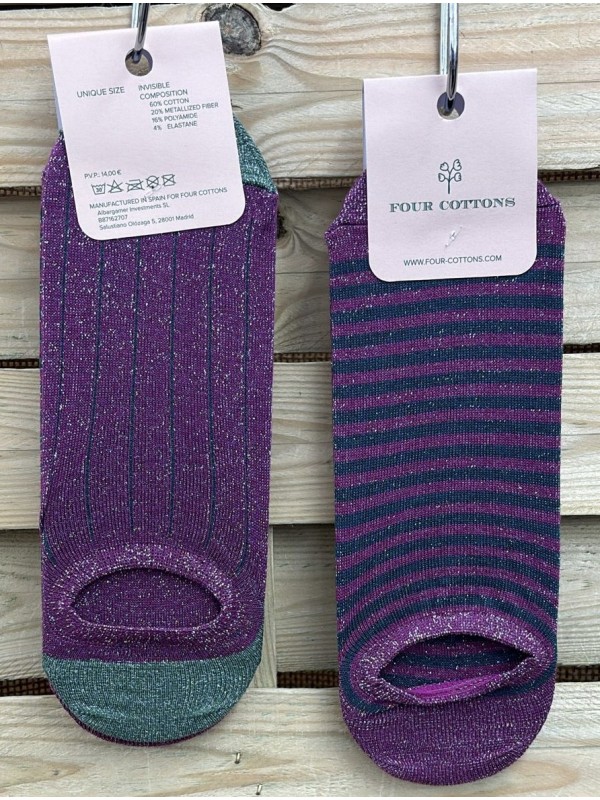 Pack de dos calcetines tobilleros de purpurina 2