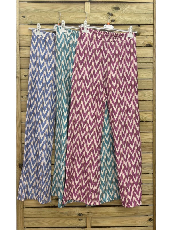 Pantalon recto estampado picos