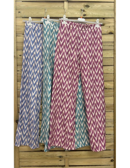 Pantalon recto estampado picos
