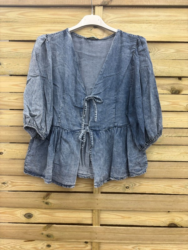 Camisa vaquera doble lazo