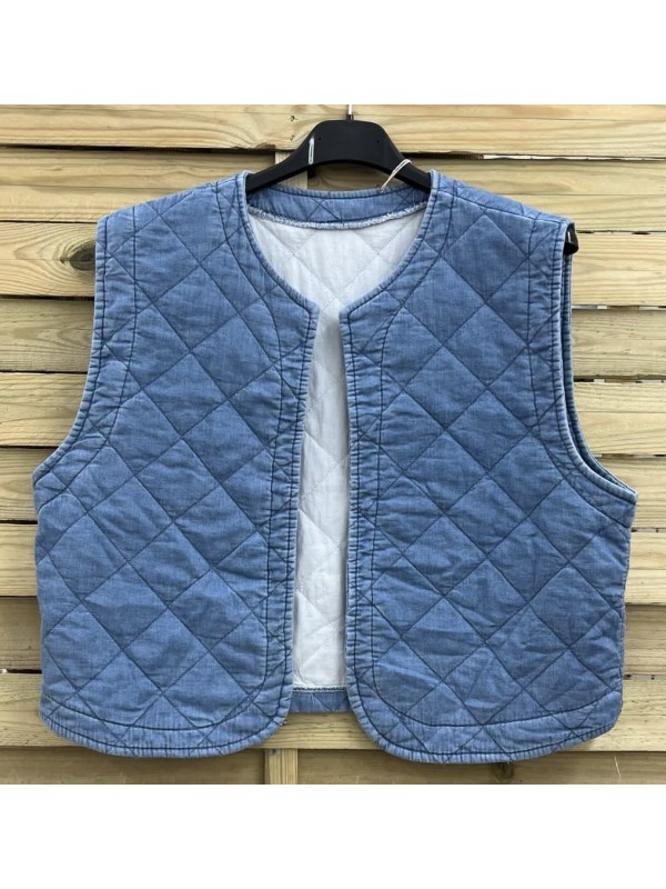 chaleco algodon azul vaquero
