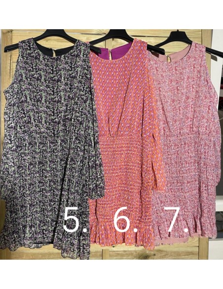 vestido de gasa abertura hombro