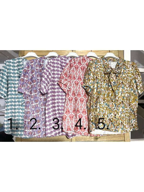 Camisa estampada lazo de manga corta