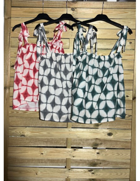 camisa rombo lazos en hombro