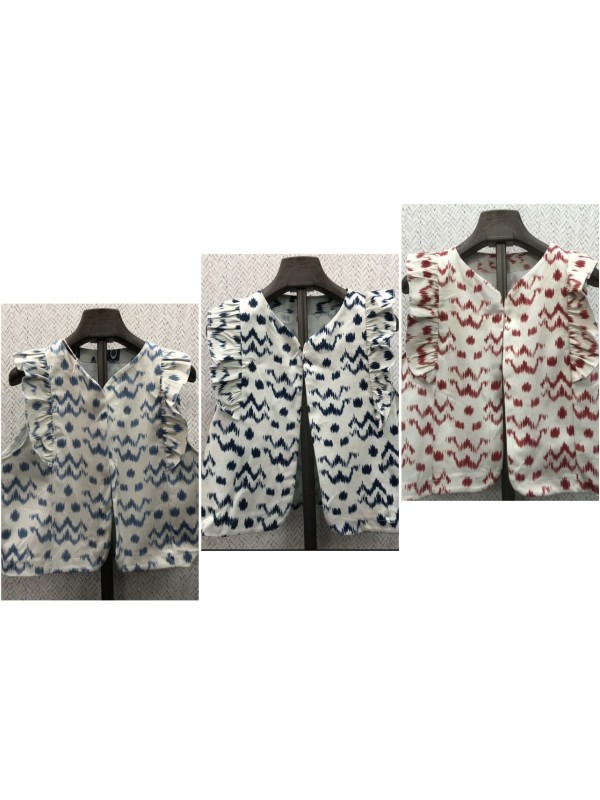 chaleco vaquero ondas volantito