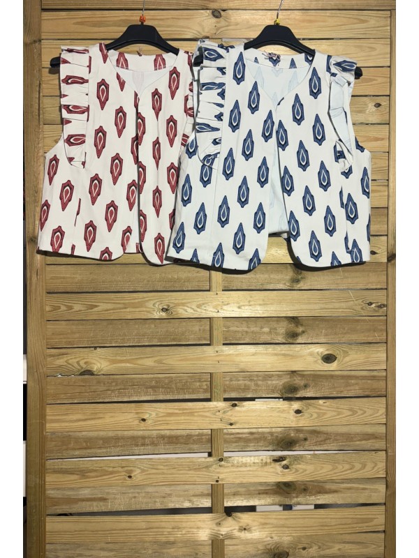 Chaleco vaquero estampado lanza