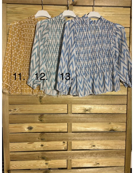 camisa fruncida de gasa con brillito