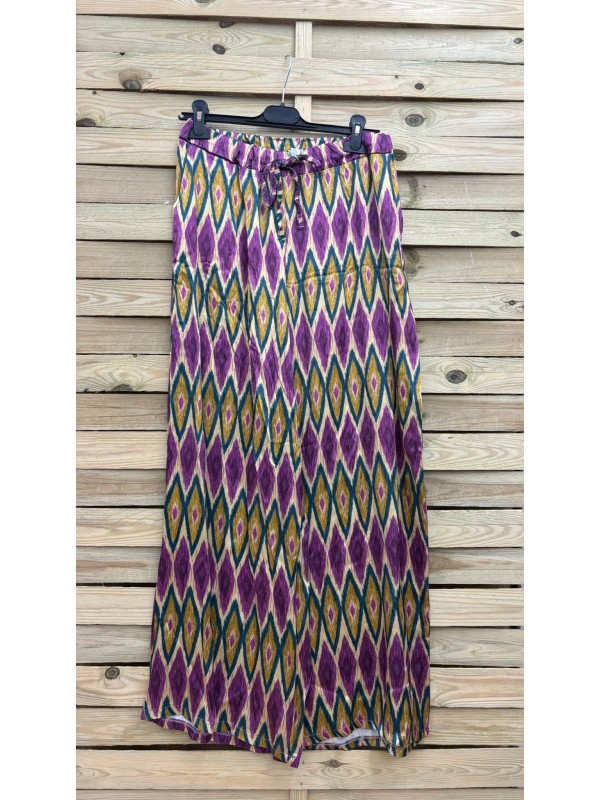 Pantalon recto estampado rombos