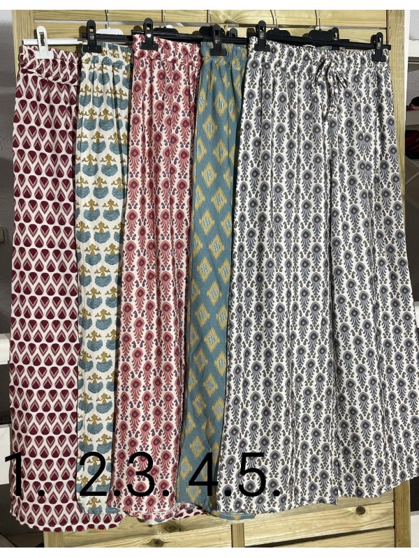 Pantalón recto estampado con cordon